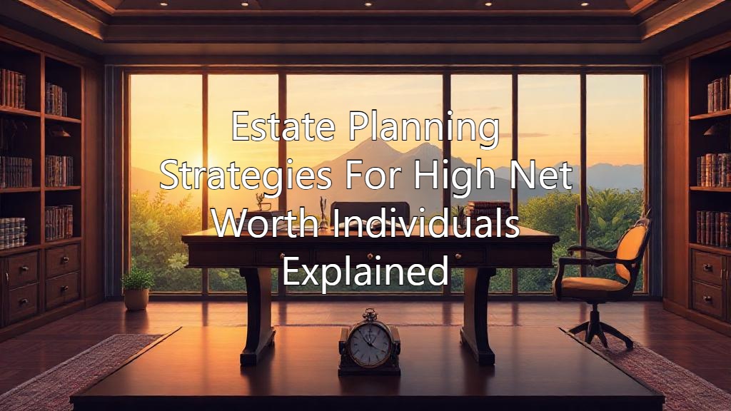 Estate Planning Strategies For High Net Worth Individuals Explained ...