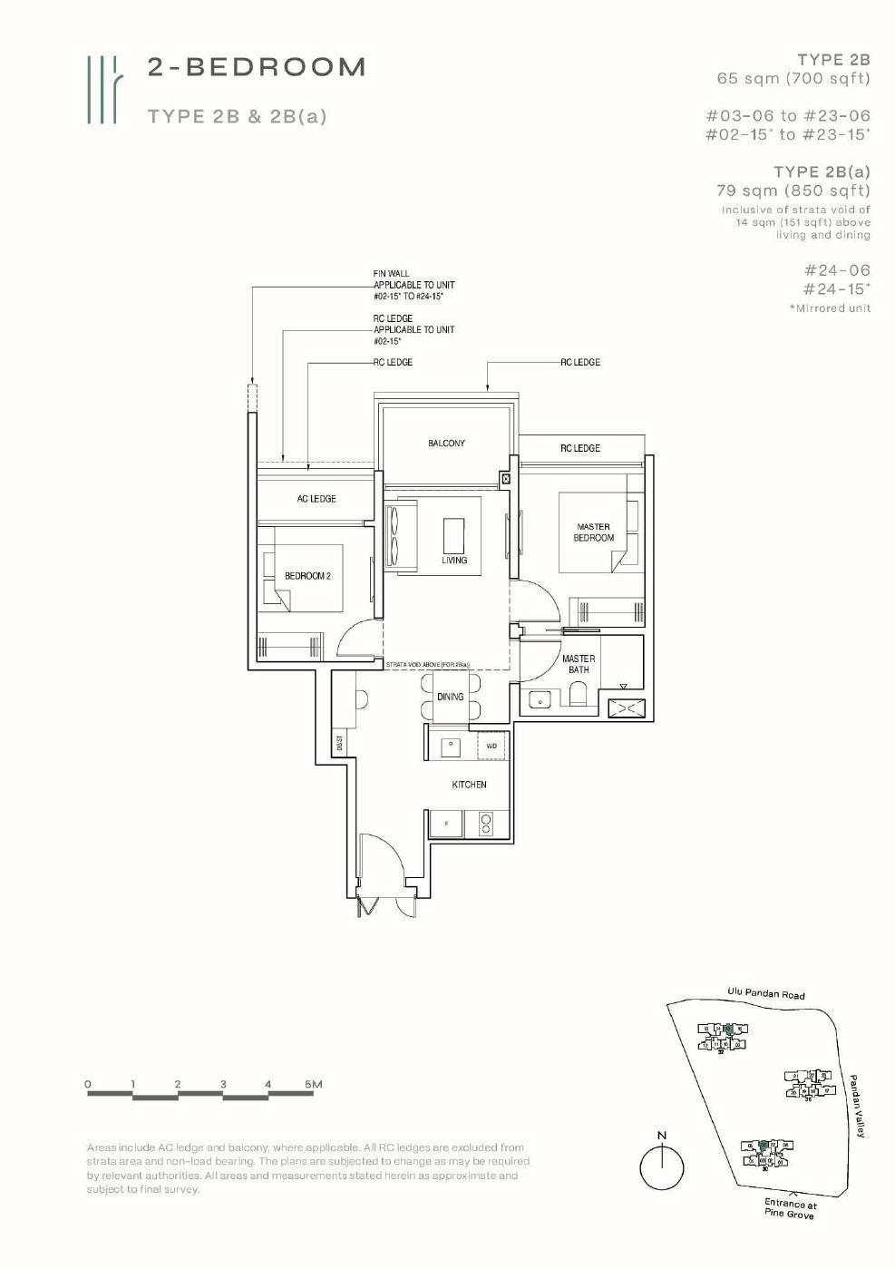 2-Bedroom Variations (700 - 915 sq ft)