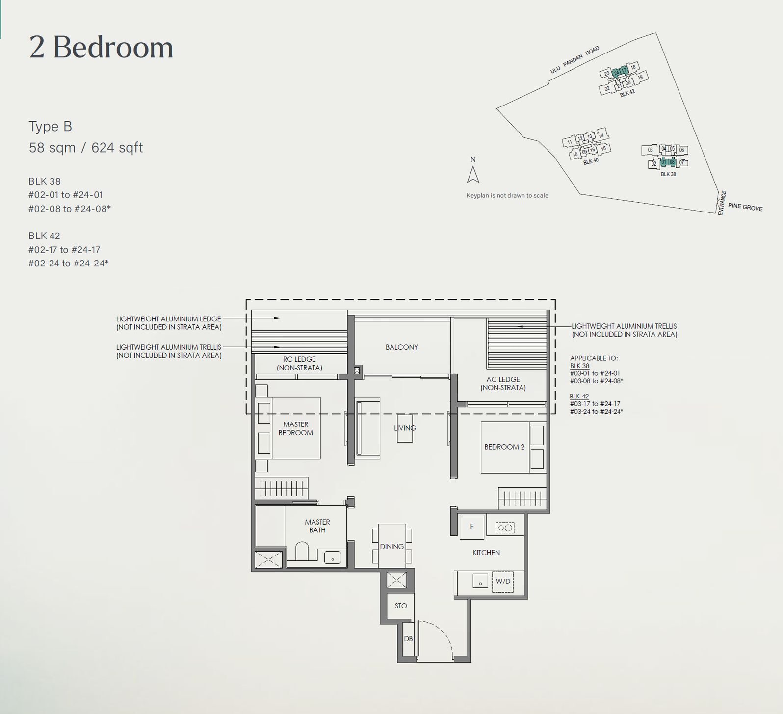 2 Bedroom (624 sqft): The Efficient Investment