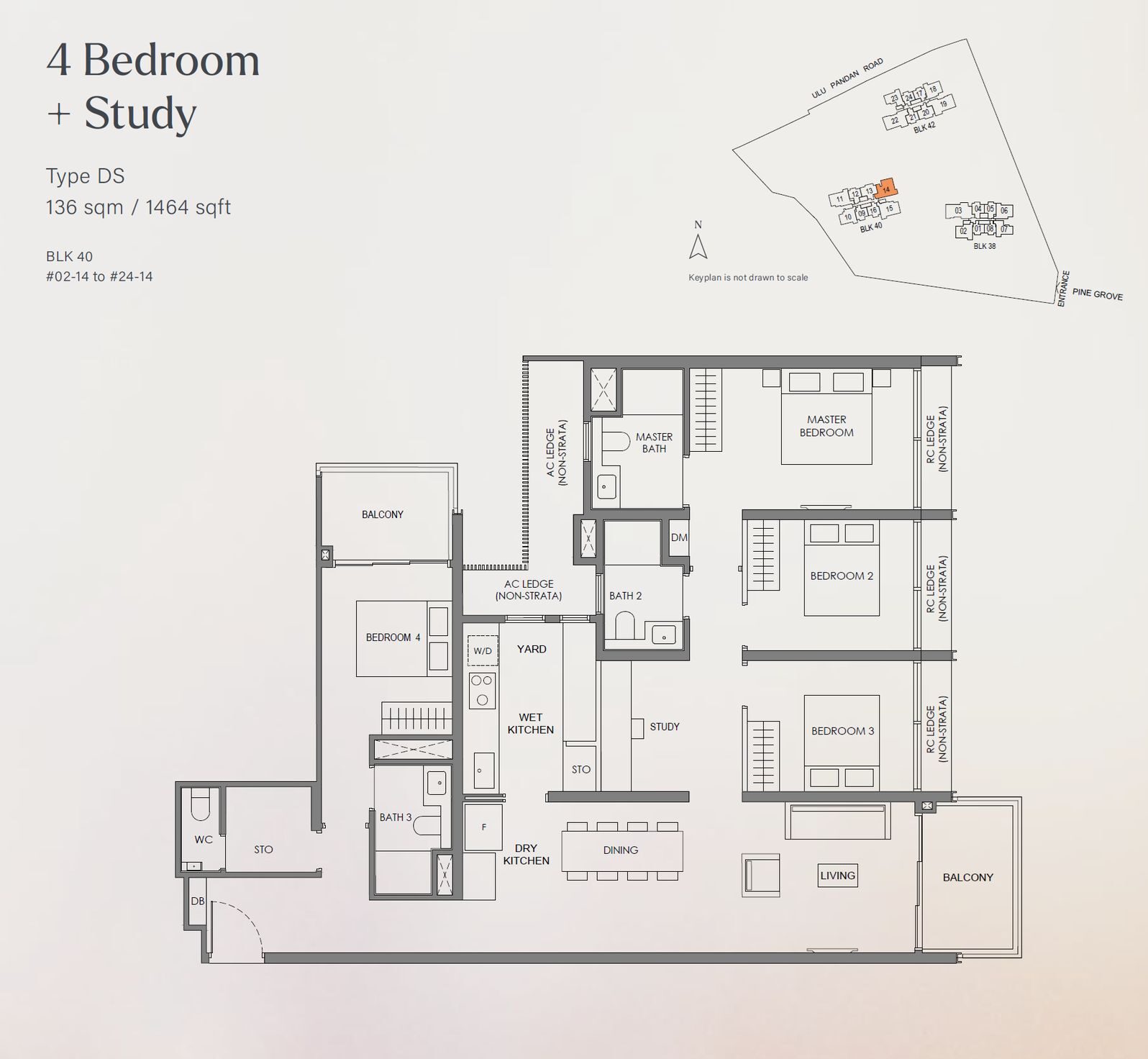 4 Bedroom Dual Key (1,464 sqft): The Strategic Asset