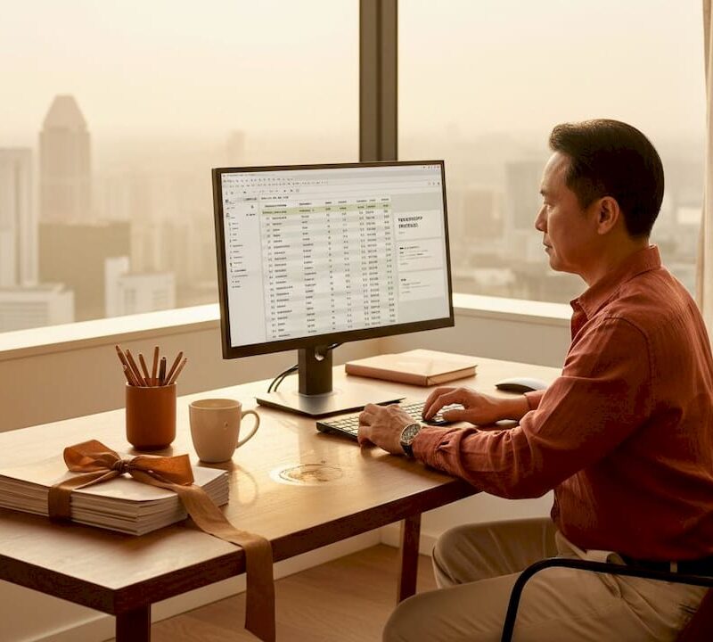 Advisor reviewing real estate market analysis