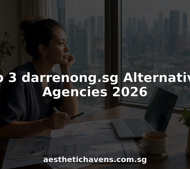 Person reviewing property agency reports at desk overlooking Singapore city