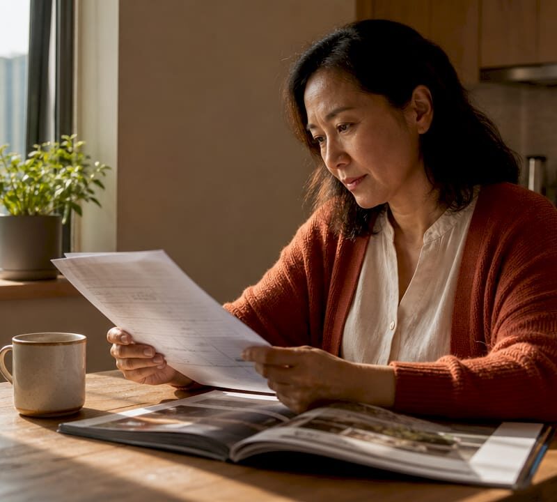 Buyer reviewing Singapore property tenure documents