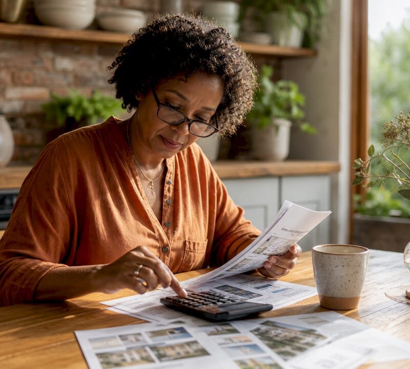 Investor reviewing rental property listings