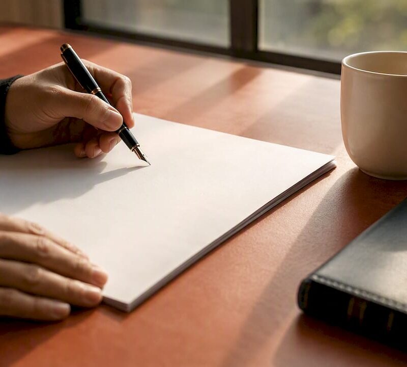 Hands poised to sign property contract