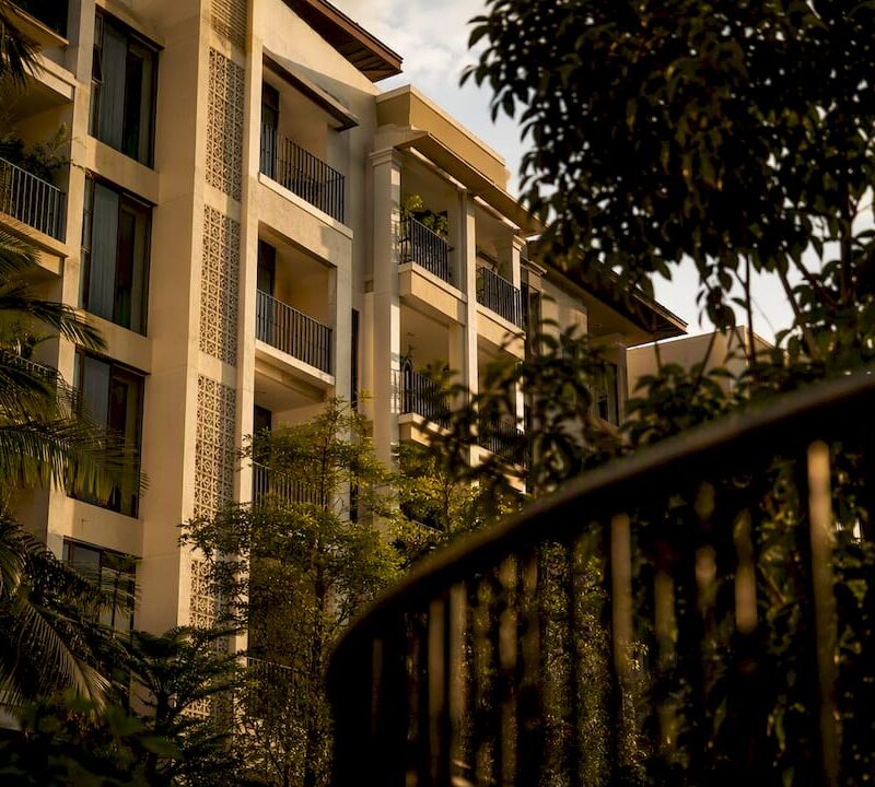 Low-rise luxury condominium exterior in Singapore