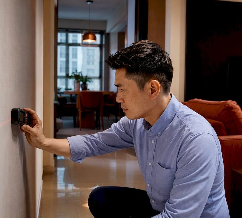 Valuer inspecting a Singapore HDB flat