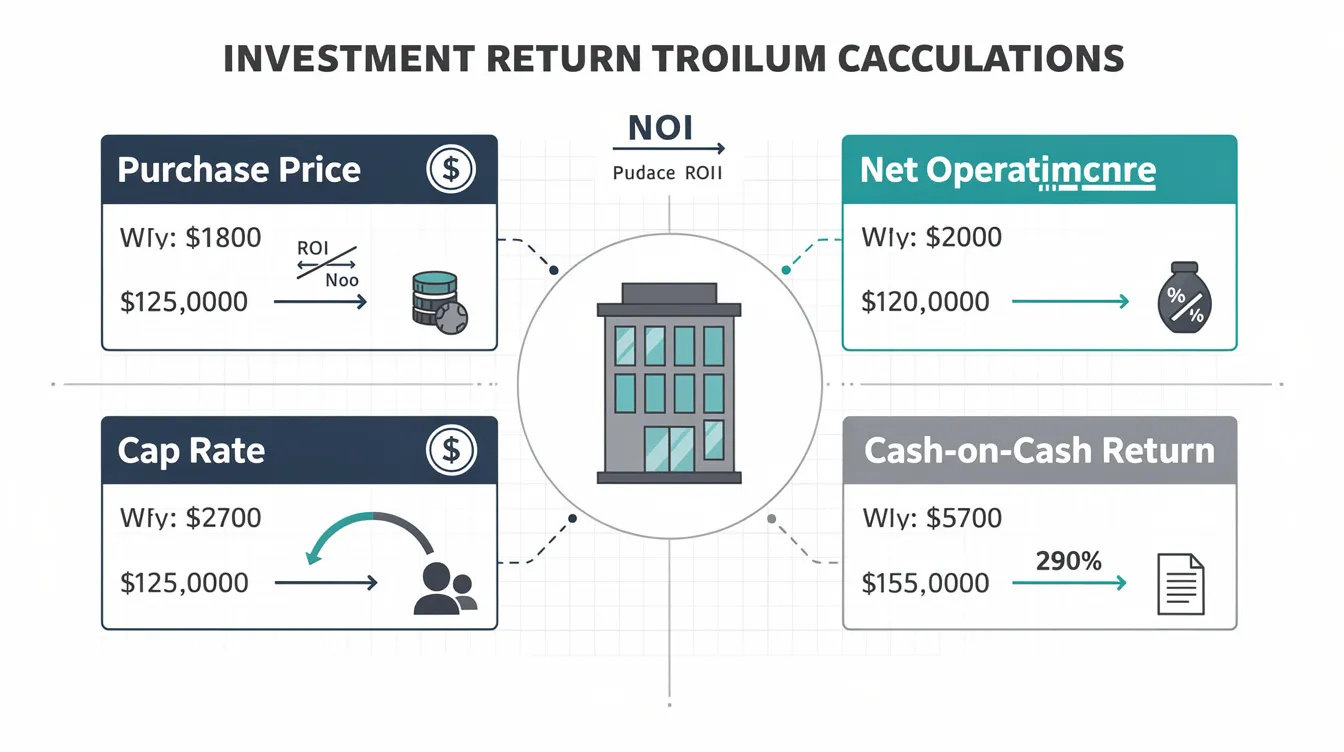 The image presents an infographic-style layout detailing investment return calculations for commercial property, specifically highlighting the Marina South precinct and its potential for future development. Key elements include metrics related to commercial space, residential use, and the expected return on investment in the context of the Marina Gardens Lane site and surrounding amenities.