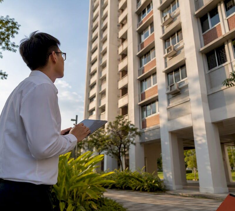 Valuer studying Singapore HDB resale block