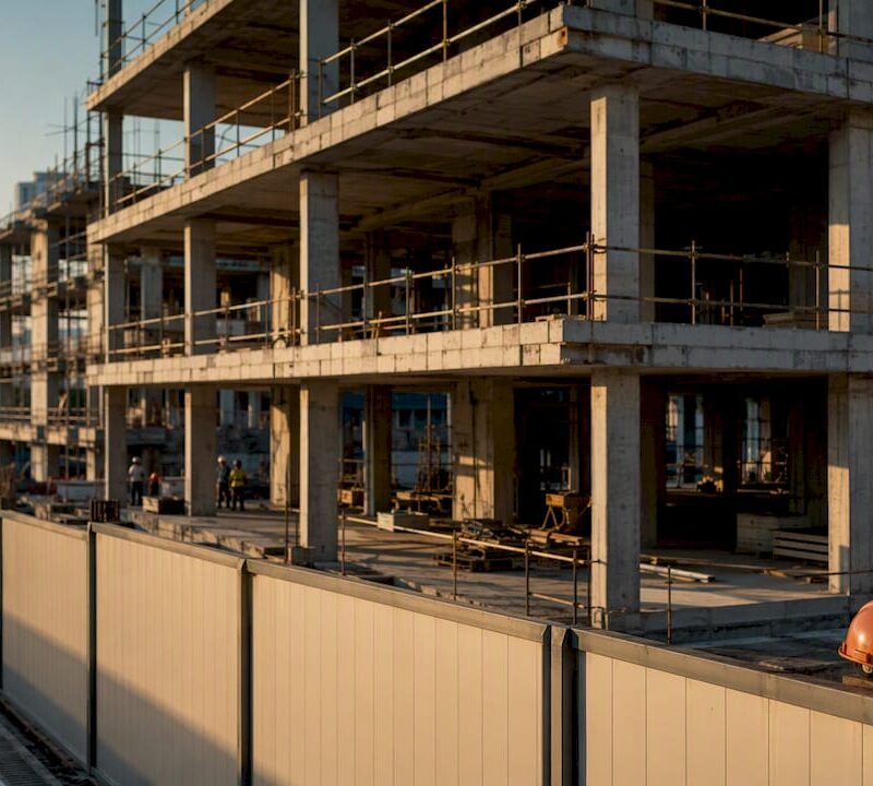 Partial condominium construction site in Singapore
