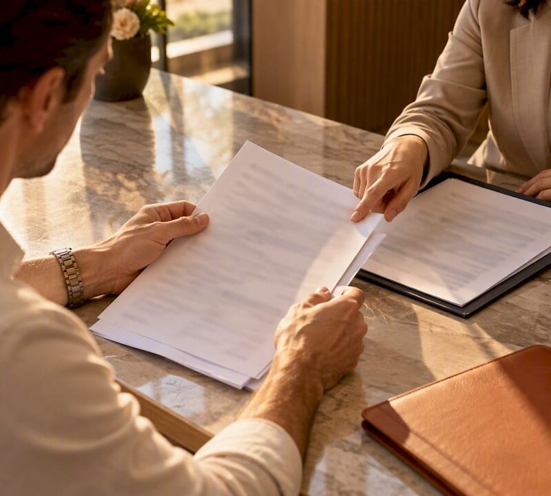 Foreign buyer checking condo transfer documents