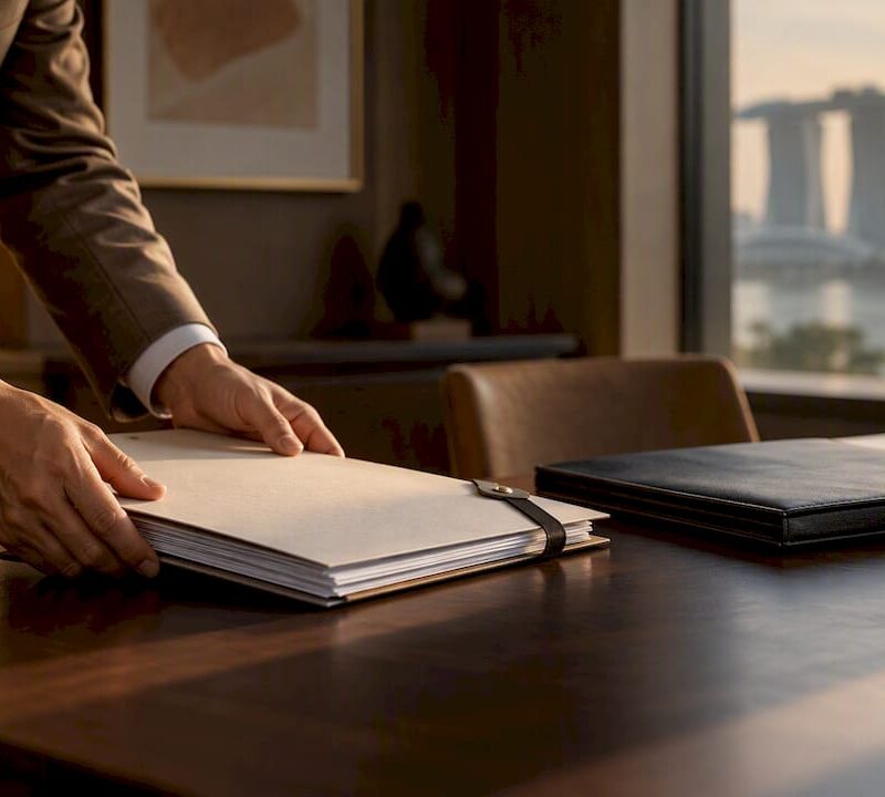 Trustee reviewing a share transfer document