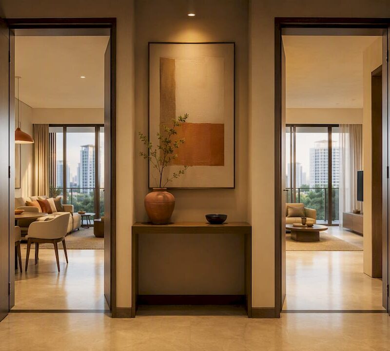 Dual-key condo foyer with two private entrances