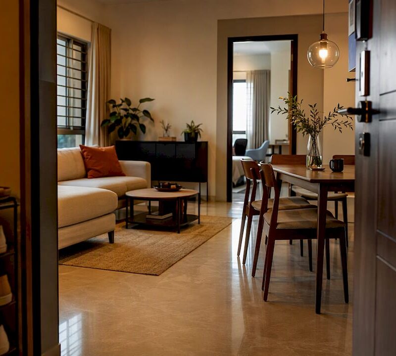 Occupied Singapore apartment seen through entrance