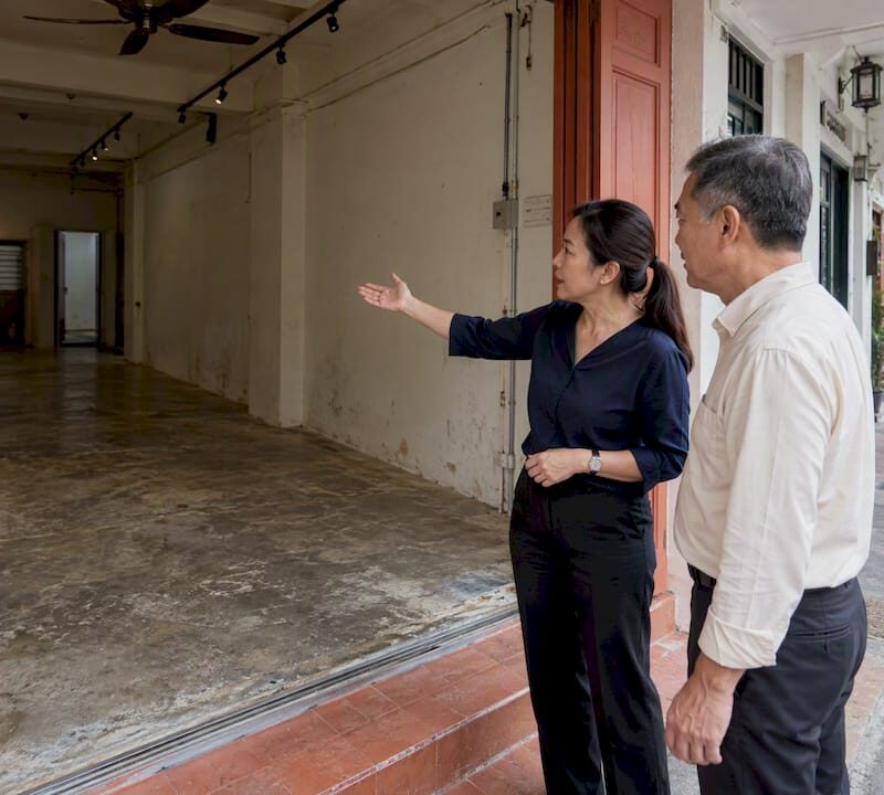 Owner and QP inspecting Singapore commercial unit